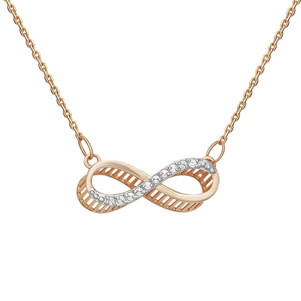 Колье «Бесконечность» из красного золота с фианитами 07-0178-00-401-1110-03