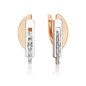 Серьги с английским замком из комбинированного золота 02-5057-00-000-1111