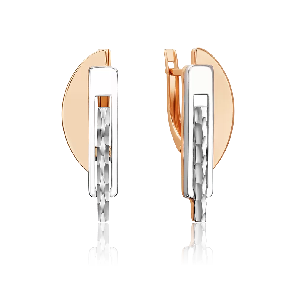 Серьги с английским замком из комбинированного золота 02-5057-00-000-1111