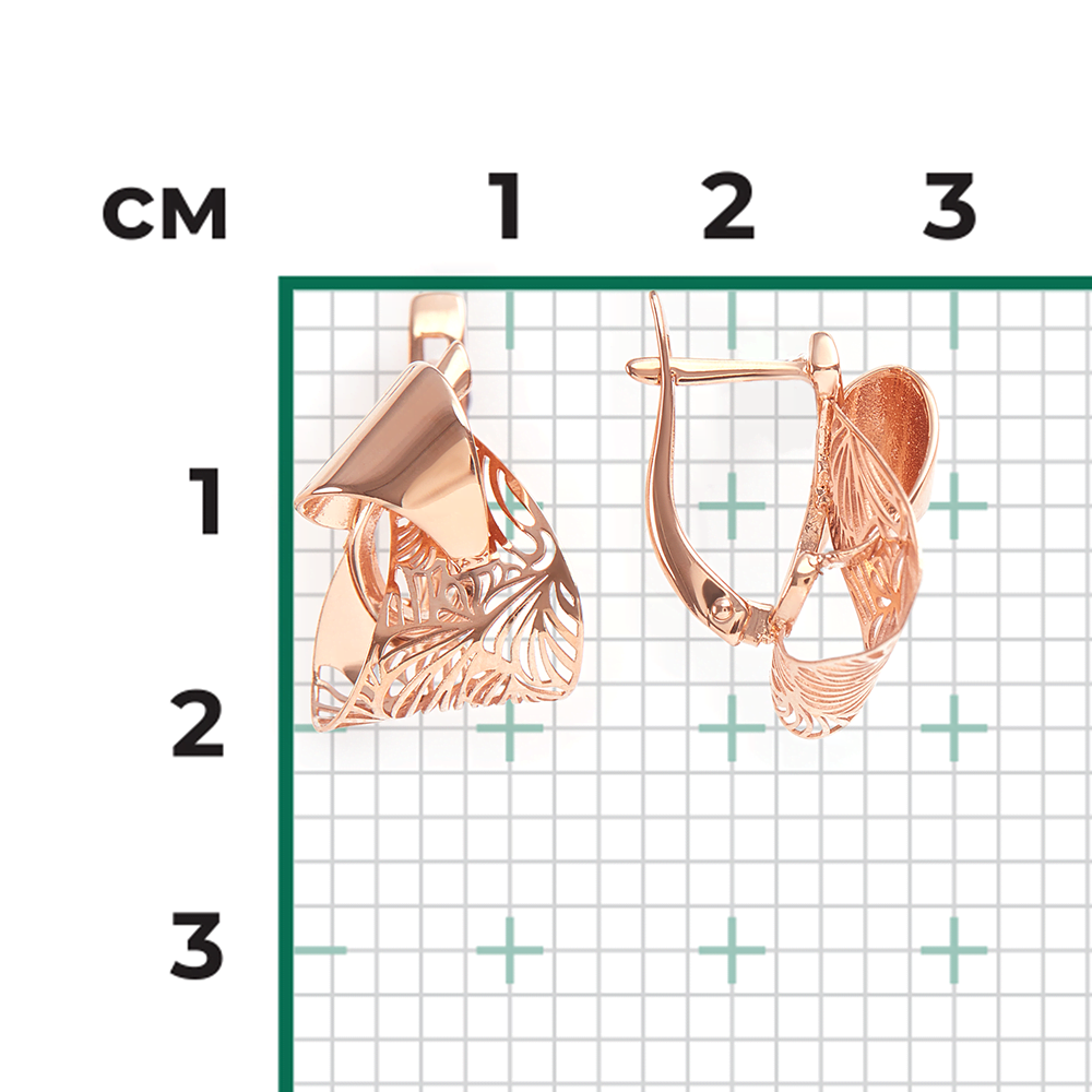 Серьги с английским замком из красного золота 02-3869-00-000-1110-48