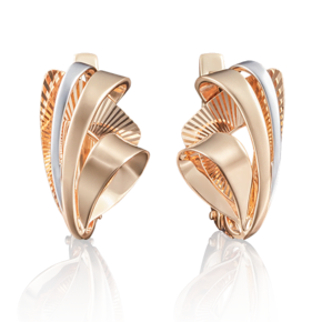 Серьги с английским замком из красного золота 02-3870-00-000-1110-04