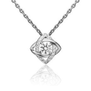 Подвеска-бегунок из белого золота с фианитами 03-3004-00-401-1120