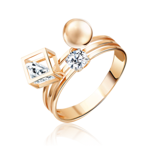 Кольцо из красного золота с фианитами 01-5370-00-401-1110