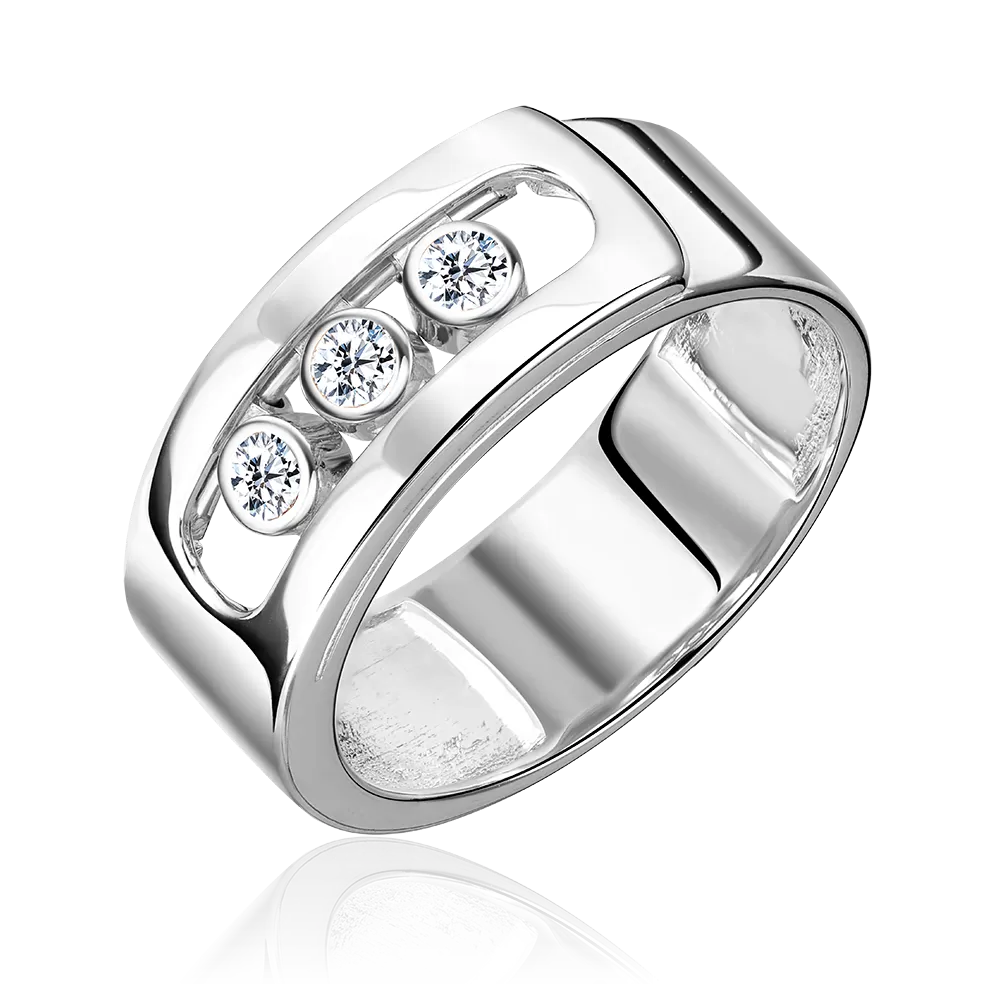 Кольцо из белого золота с бриллиантами 01-5905-00-101-1120