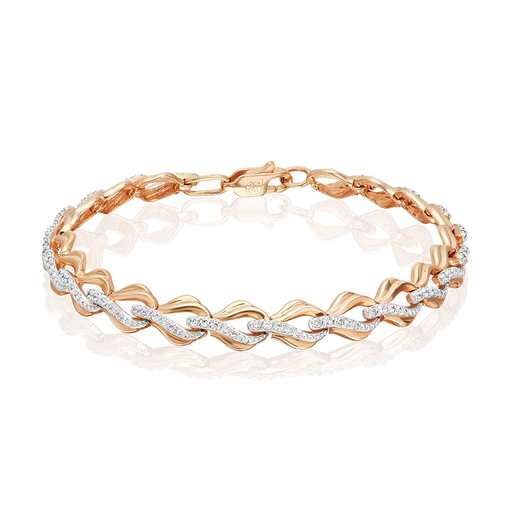 Браслет из красного золота с фианитами 05-0508-00-401-1110-32