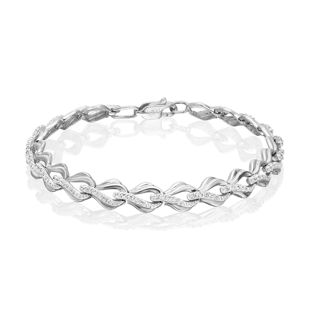 Браслет из белого золота с фианитами 05-0508-00-401-1120-32