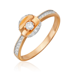 Кольцо из красного золота с бриллиантами 01-1583-00-101-1110-30