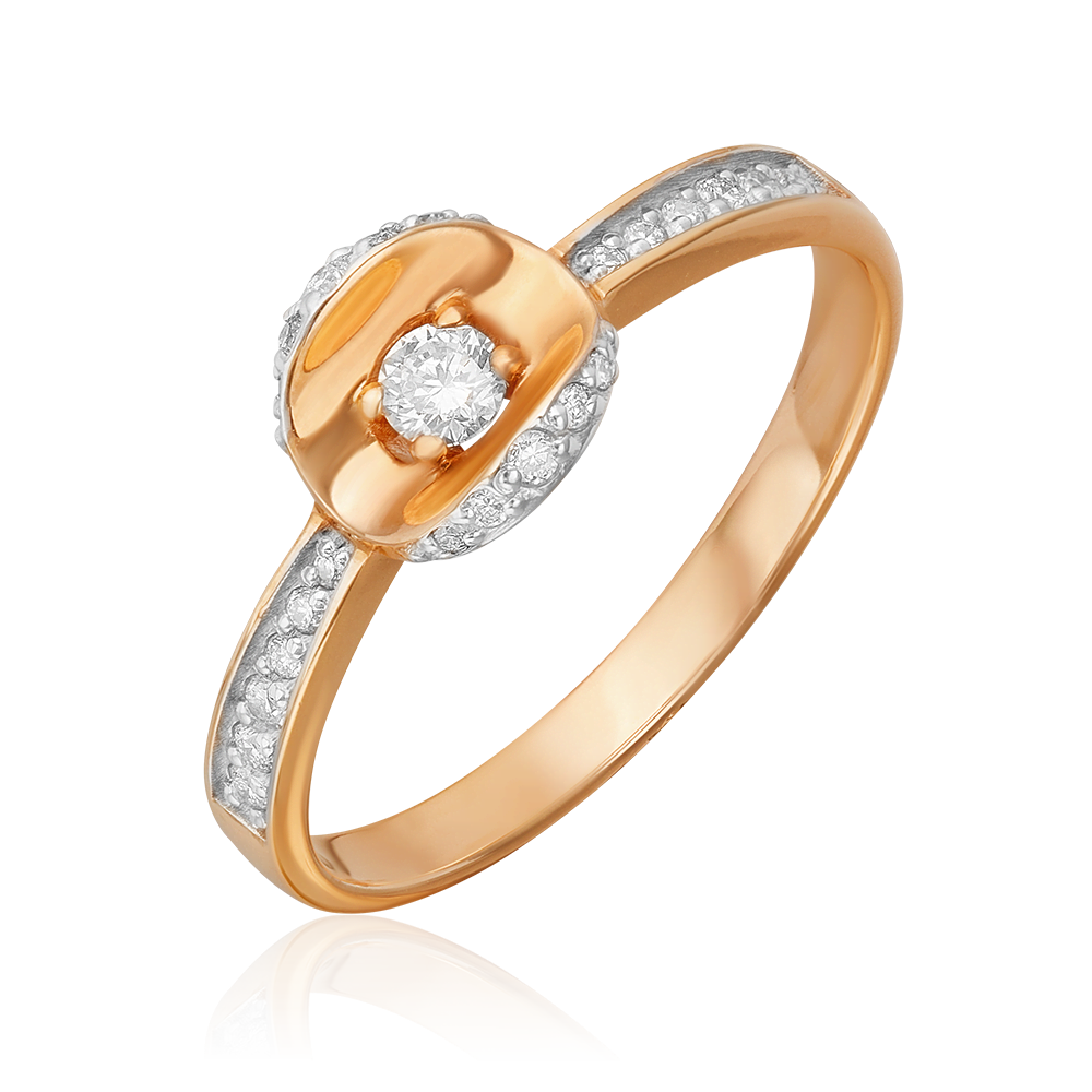 Кольцо из красного золота с бриллиантами 01-1583-00-101-1110-30