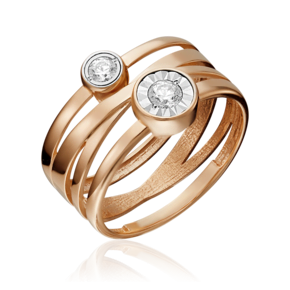 Кольцо из комбинированного золота с фианитами 01-5338-00-501-1111-38