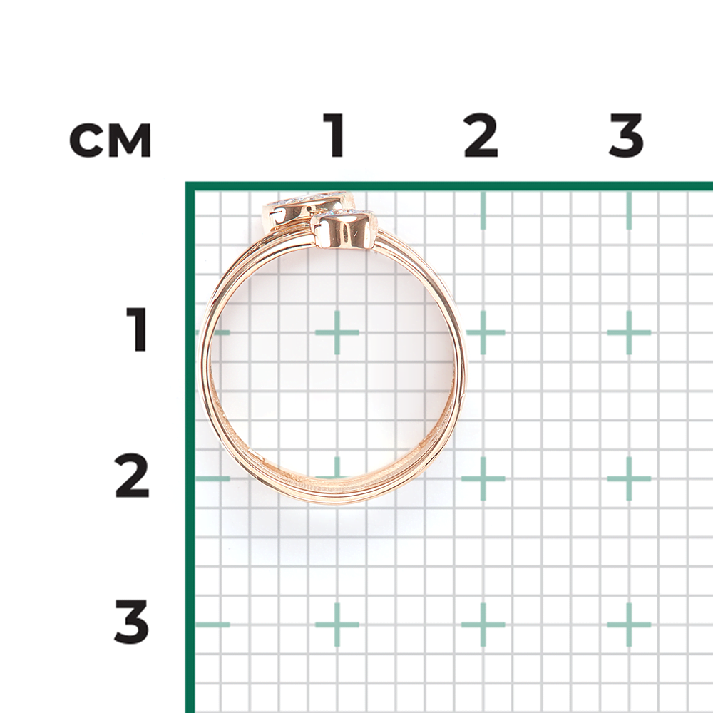 Кольцо из комбинированного золота с фианитами 01-5338-00-501-1111-38