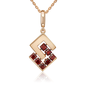 Подвеска из красного золота с гранатами 03-3589-00-204-1110