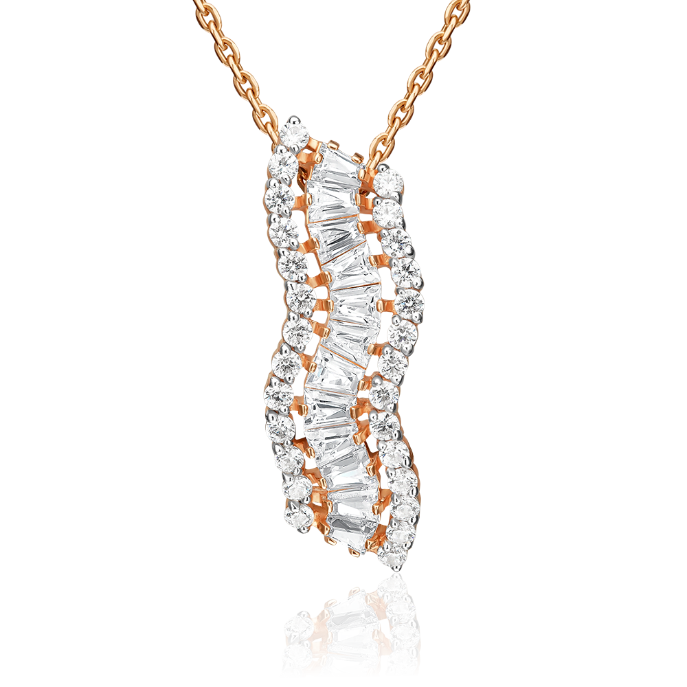 Подвеска из красного золота с фианитами 03-1681-00-501-1110-38