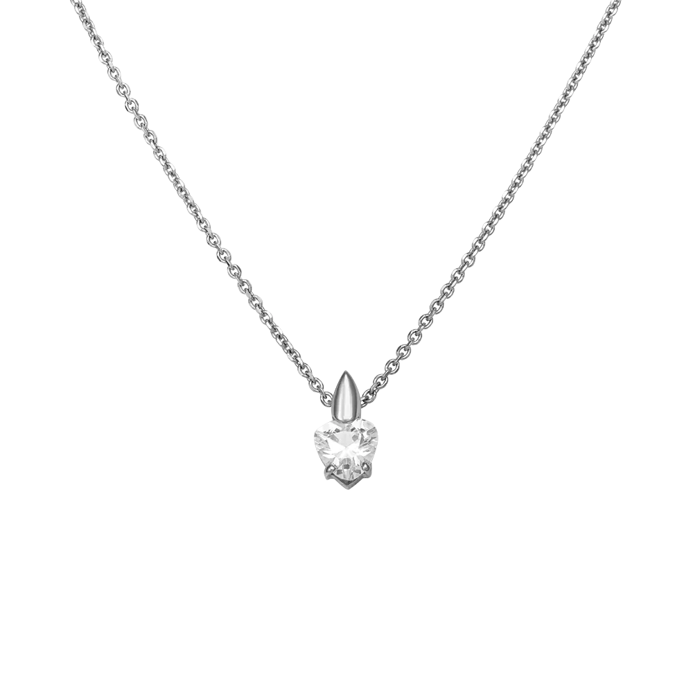 Колье из белого золота с фианитом 07-0125-00-401-1120-03