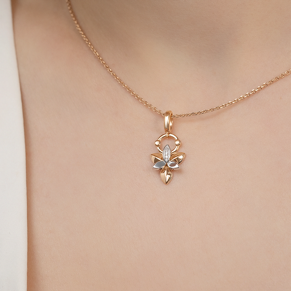 Подвеска из комбинированного золота с бриллиантами 03-3359-00-101-1111