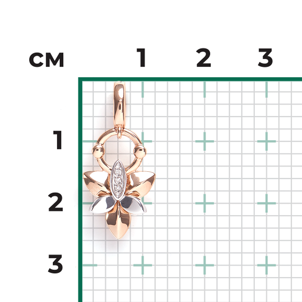 Подвеска из комбинированного золота с бриллиантами 03-3359-00-101-1111