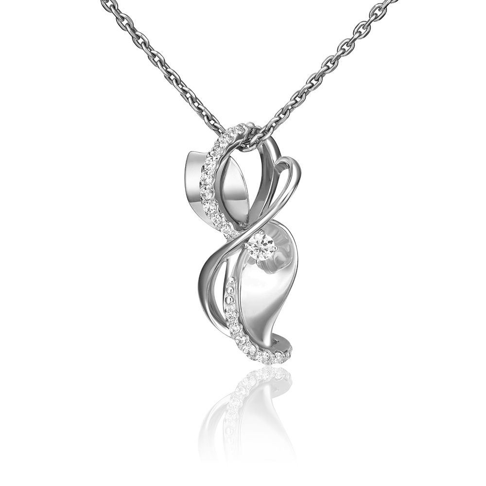 Подвеска из белого золота с фианитами 03-2961-00-401-1120-24