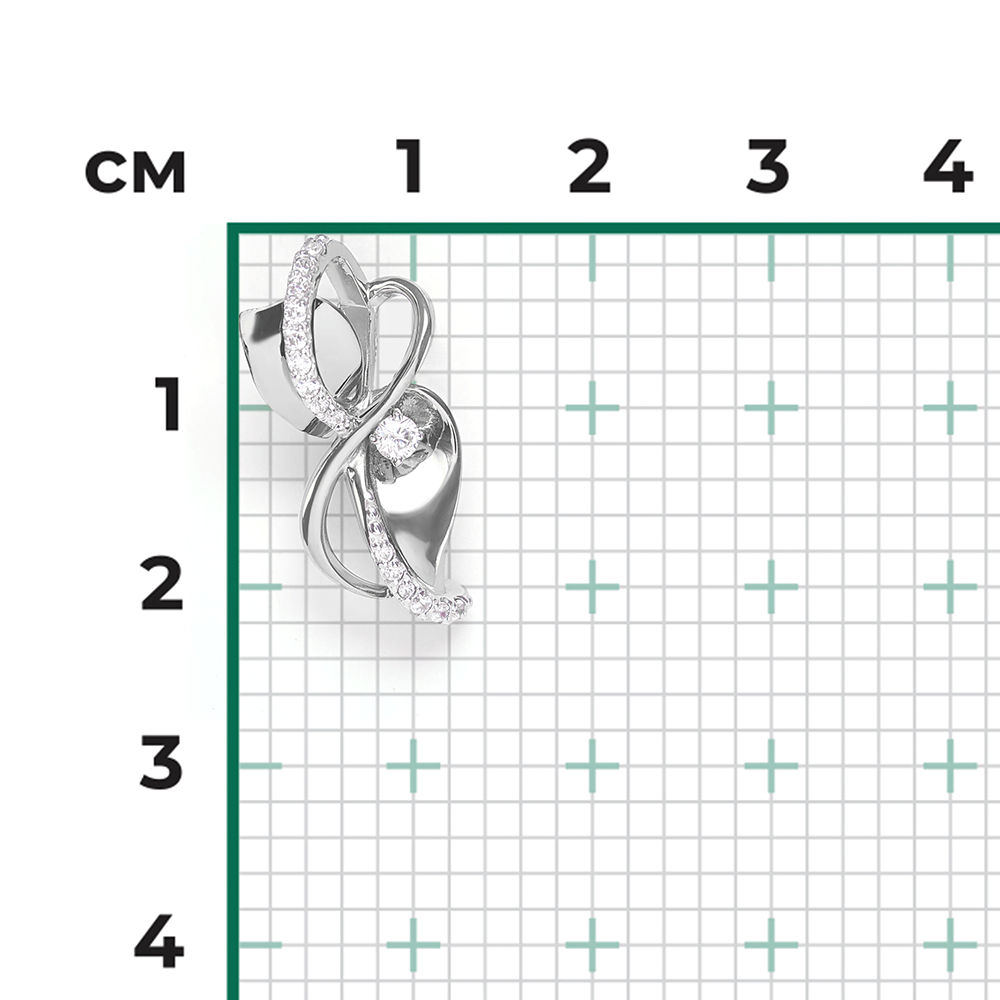 Подвеска из белого золота с фианитами 03-2961-00-401-1120-24