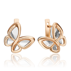 Серьги «Бабочки. Мгновения красоты» из комбинированного золота 02-4847-00-000-1111