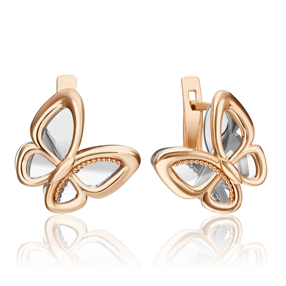 Серьги «Бабочки. Мгновения красоты» из комбинированного золота 02-4847-00-000-1111