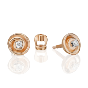Серьги-пусеты из комбинированного золота с бриллиантом 02-5348-00-101-1111