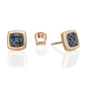 Серьги-пусеты из красного золота с сапфирами 02-5482-00-102-1110