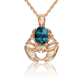 Подвеска «Скорпион» из красного золота с топазом 03-3484-00-201-1110