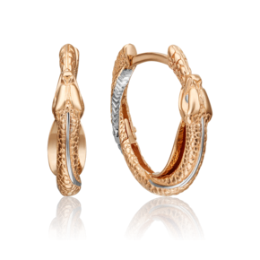 Серьги «Уроборос» с английским замком из красного золота 02-4376-00-000-1110-48