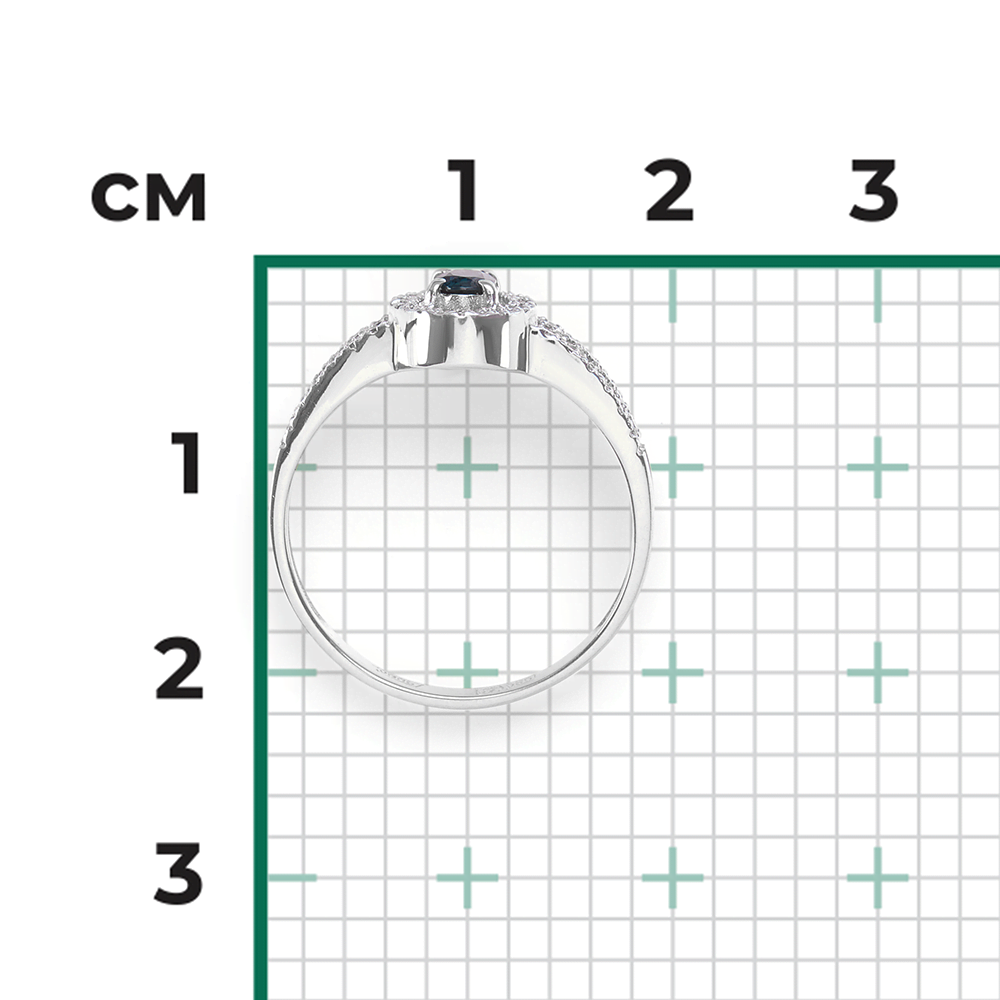 Кольцо из белого золота с сапфиром и бриллиантами 01-1480-00-105-1120-30