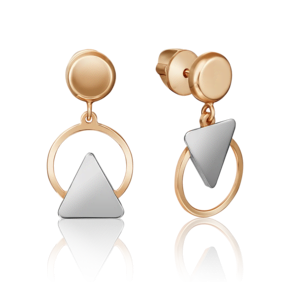 Серьги-пусеты из комбинированного золота 02-4448-00-000-1111-64