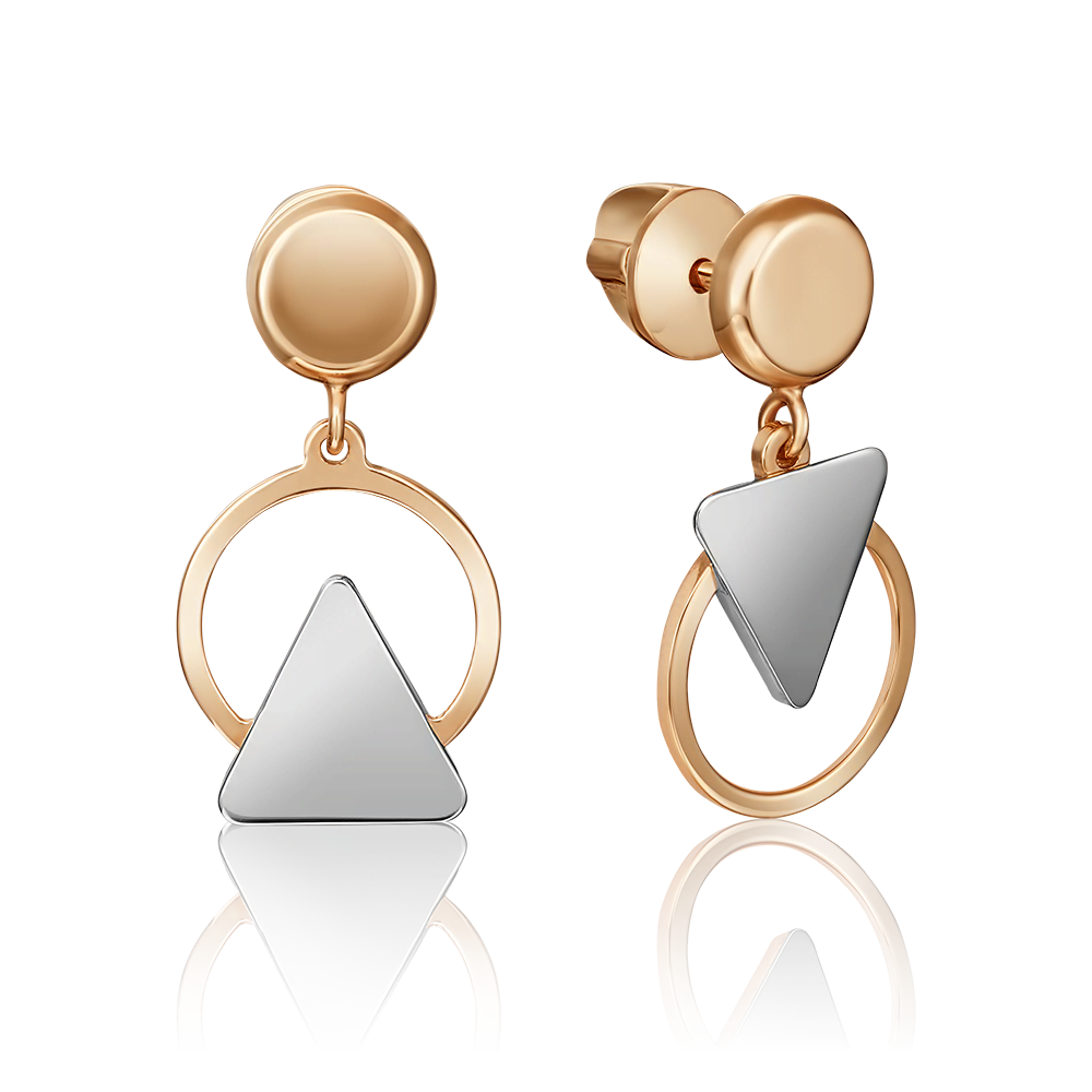 Серьги-пусеты из комбинированного золота 02-4448-00-000-1111-64