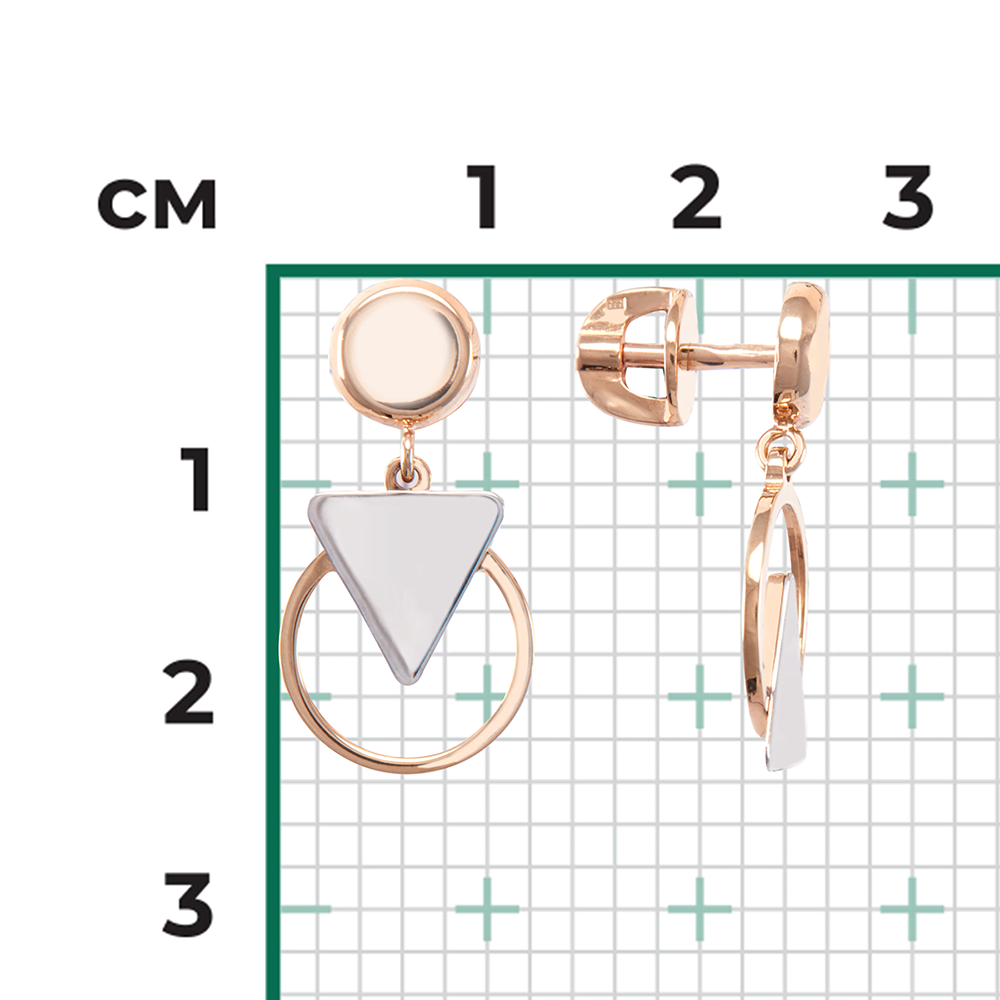 Серьги-пусеты из комбинированного золота 02-4448-00-000-1111-64