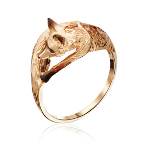 Кольцо «Лисица» из красного золота с эмалью 01-5342-00-000-1110-25