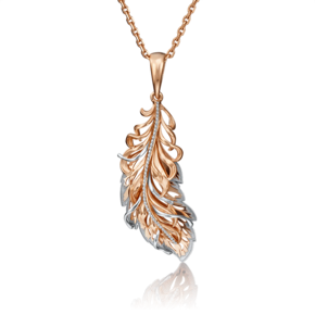 Подвеска «Перо Жар-птицы» из красного золота 03-2887-00-000-1110-48