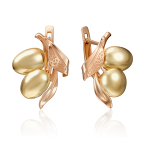 Серьги «Оливки» с английским замком из комбинированного золота 02-4097-00-000-1113