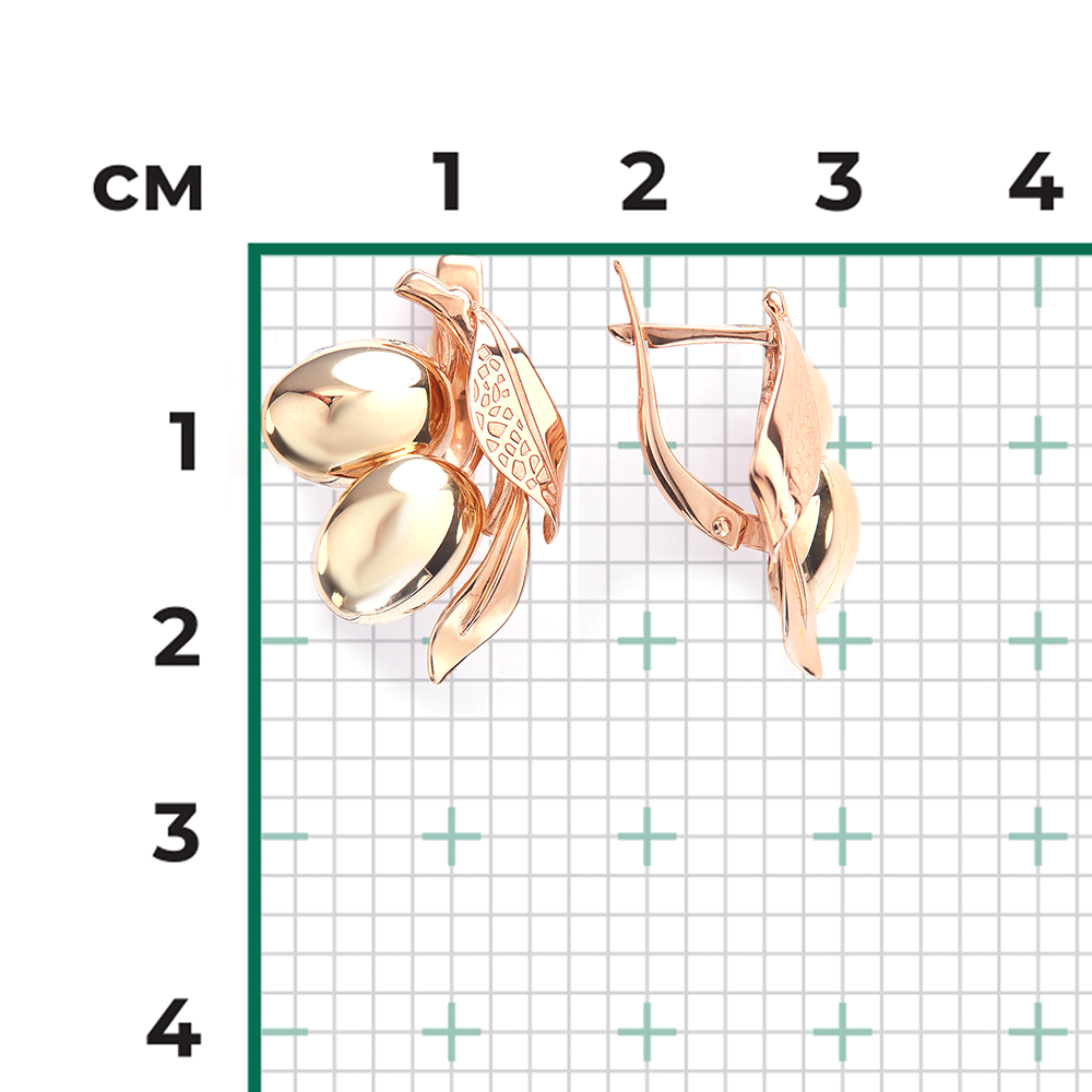 Серьги «Оливки» с английским замком из комбинированного золота 02-4097-00-000-1113