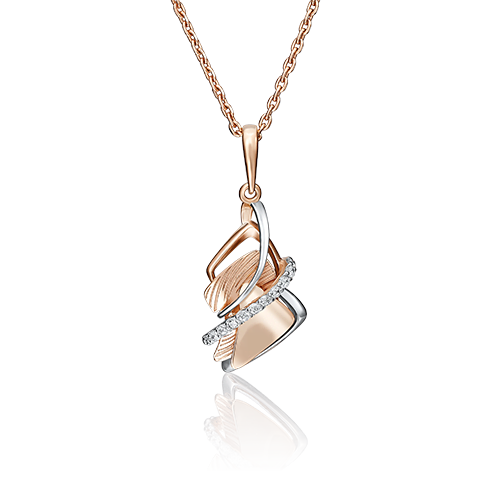 Подвеска из красного золота с фианитами 03-2792-00-401-1110-48