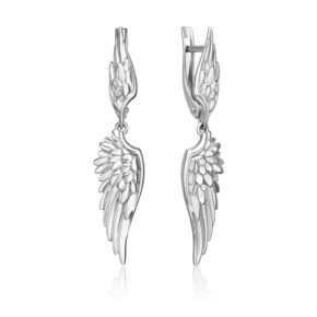 Серьги «Крылья Ники» с английским замком из серебра 02-5434-00-000-0200