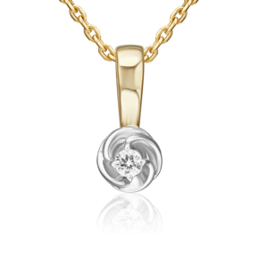 Подвеска из комбинированного золота с бриллиантом 03-3519-00-101-1121