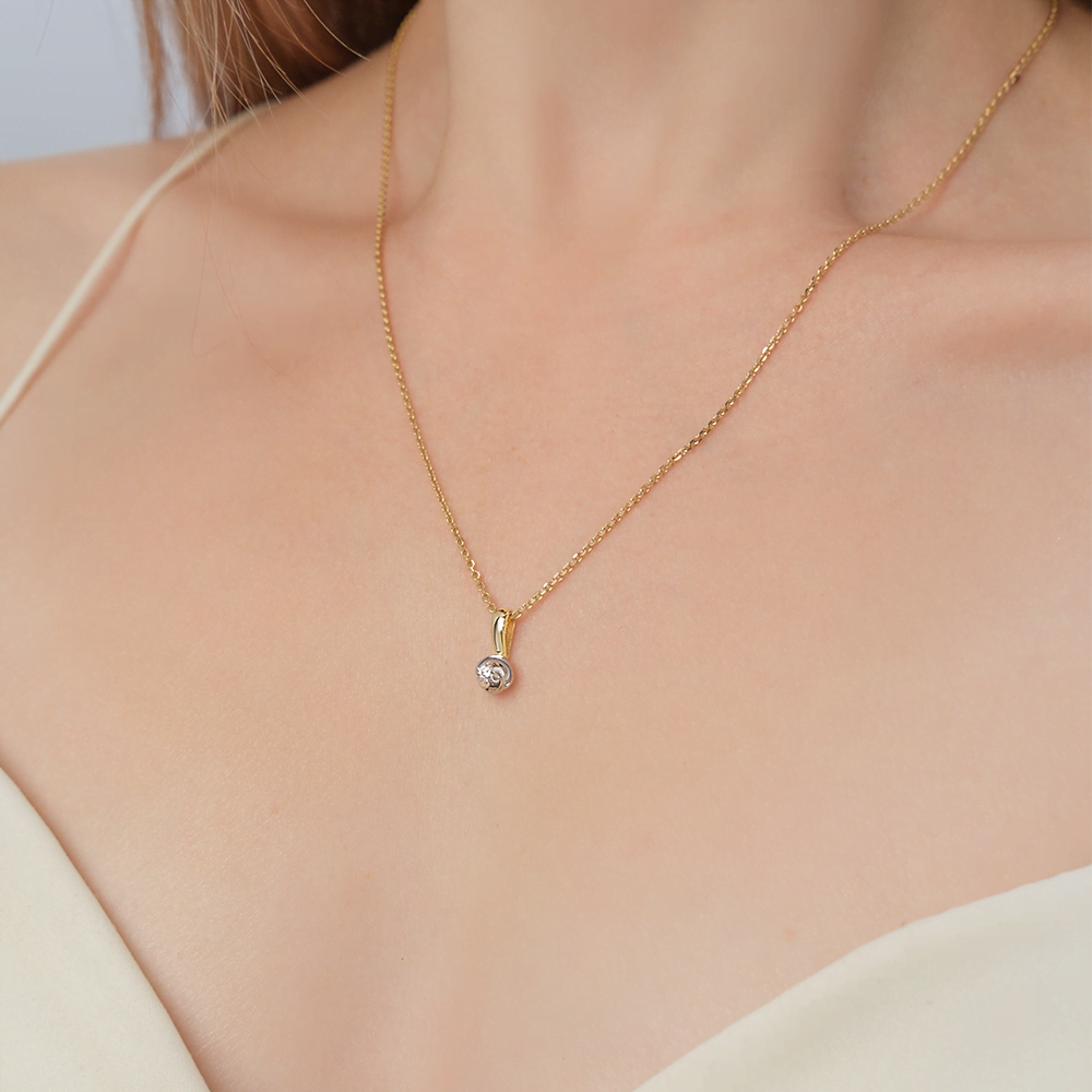 Подвеска из комбинированного золота с бриллиантом 03-3519-00-101-1121