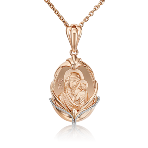 Иконка «Божия Матерь Казанская» из комбинированного золота 03-3006-00-000-1111-42