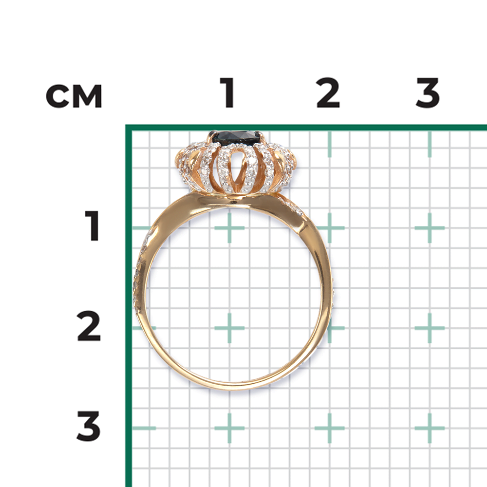 Кольцо из красного золота с сапфиром и бриллиантами 01-1433-00-105-1110-30