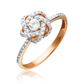 Кольцо из красного золота с бриллиантами 01-1435-00-101-1110-30