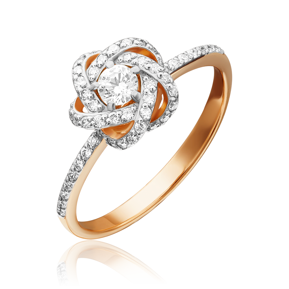 Кольцо из красного золота с бриллиантами 01-1435-00-101-1110-30