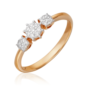 Кольцо из красного золота с бриллиантами 01-1561-00-101-1110-30