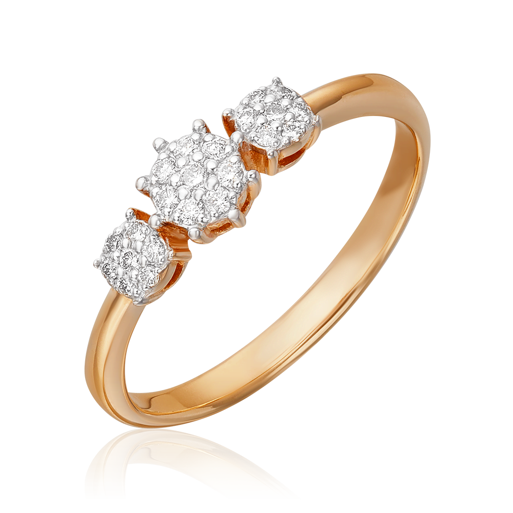 Кольцо из красного золота с бриллиантами 01-1561-00-101-1110-30