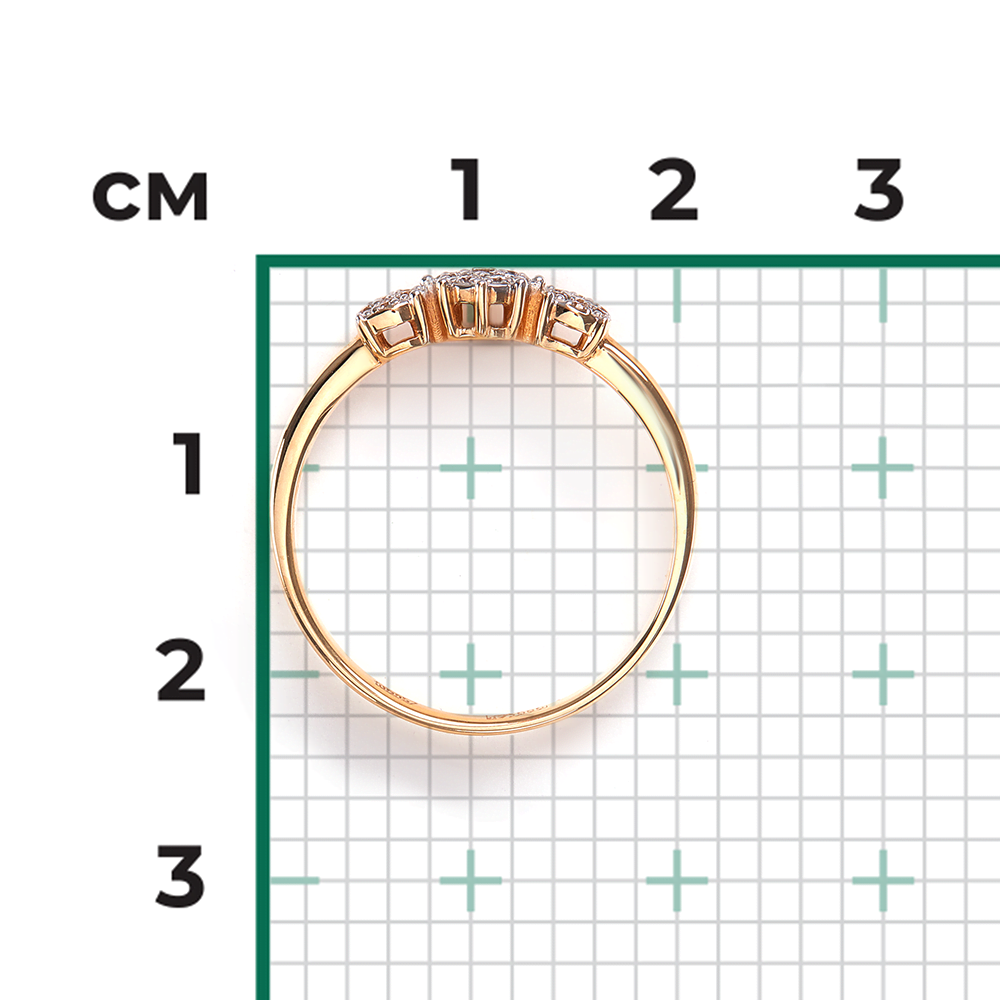 Кольцо из красного золота с бриллиантами 01-1561-00-101-1110-30