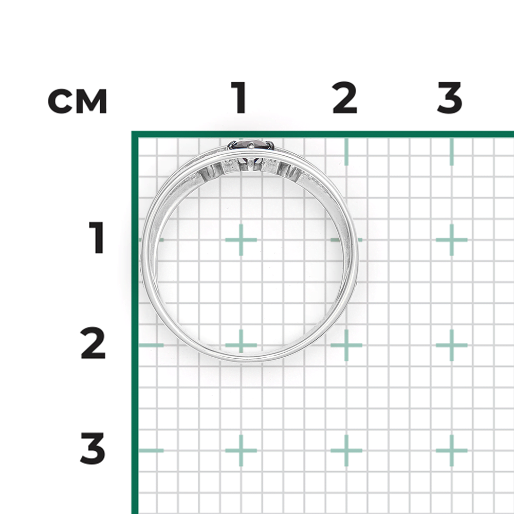 Кольцо из белого золота с сапфиром и бриллиантами 01-1426-01-105-1120-30