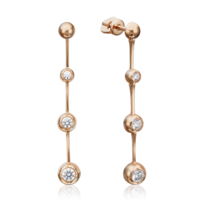 Серьги-пусеты из красного золота с фианитами 02-4319-00-501-1110-38