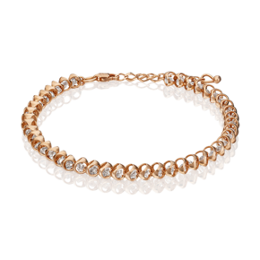 Браслет из красного золота с фианитами