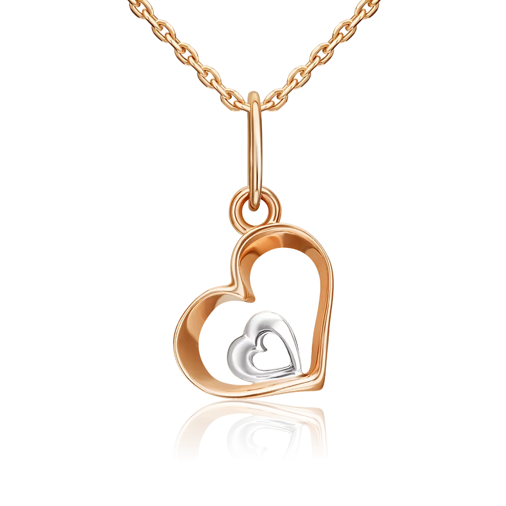 Подвеска «Сердце» из красного золота 03-0438-00-000-1110